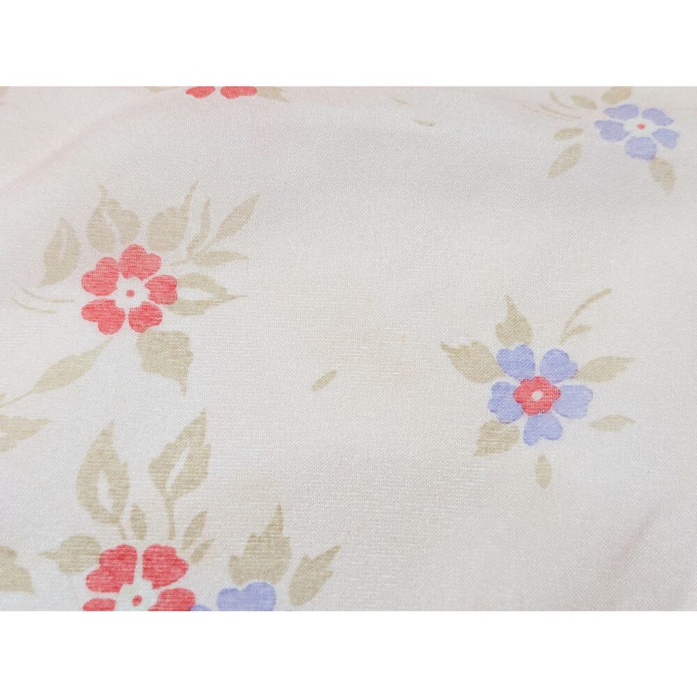 Vintage 70s Scarf Coral Pink Lavender Floral Stripe Floral Print Square - Picture 9 of 10